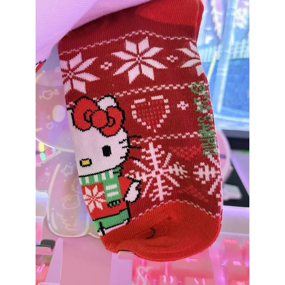 Hello Kitty Women's Christmas Holiday No Show Socks 3 Pack Pair 2024 Sanrio